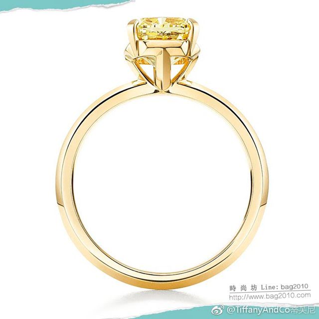 Tiffany純銀飾品 蒂芙尼女士專櫃爆款四爪鑲嵌方鑽戒指  zgt1719